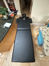 Portable Folding Adjustable Height Massage Table Beauty Treatment Couch Black