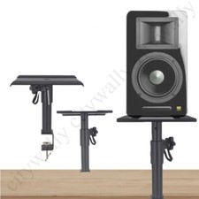 2X Desktop Clamp-On Studio Monitor Speaker Stand+23x23cm Tray Height Adjustable