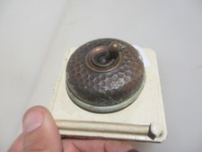 Vintage Brass & Ceramic Light Switch Old Dolly Toggle Art Deco Antique Plinth