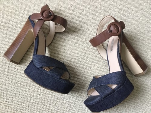 Guess logo denim platform