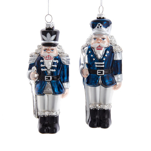 Blue silver nutcracker glass - silver,