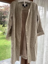 Paul Costelloe cream jacquard Floral  Dress Coat Size 14