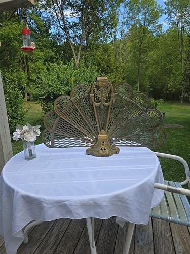 Vintage heavy brass peacock - heavy,