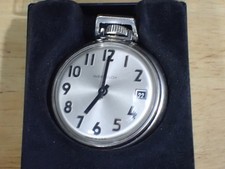 Westclox Mark 400 Dollar Wind Pocket Watch runs with Date & Box