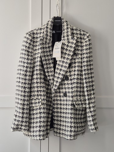 Zara black white houndstooth - black,