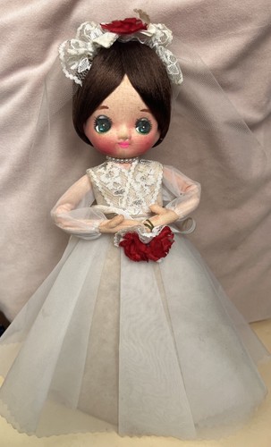 Vintage big eyed bride doll - vintage,
