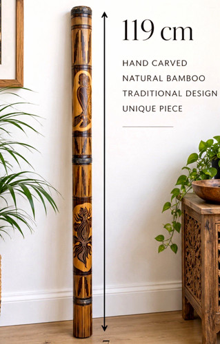Large hand carved bamboo - large,
