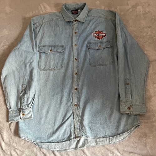 Harley davidson denim shirt - harley,