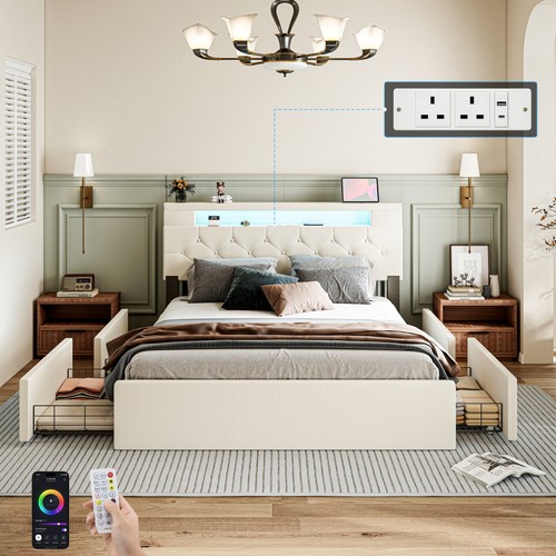 Storage upholstered bed - upholstered, frame