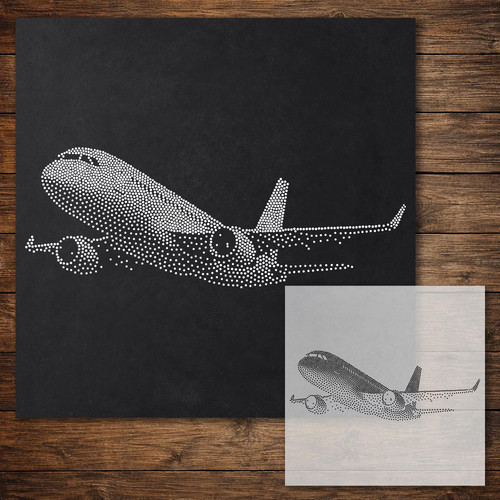 Airliner aeroplane stipple - airliner,
