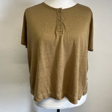 Poetry Linen Top Size 18 Brown