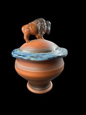 Southwestern bison Jar, Lidded
