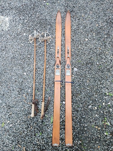 Vintage wooden skis 180cm - wooden,