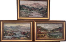 3x impressionist oil paintings