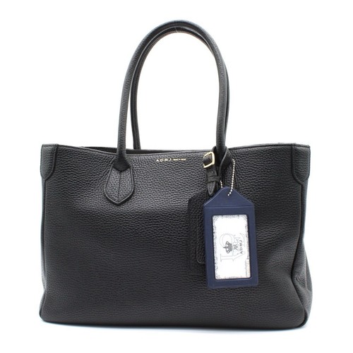 Black leather handbag - black,