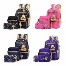3Pcs/Set School Backpack For Teenage Girls Backpack Travel Canvas Bag Star Print