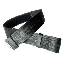Black Leather Kilt Belt