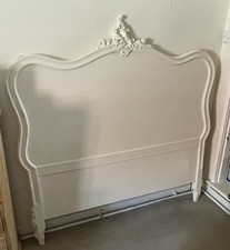 French Louis VI Style Headboard Painted Cream Double Full Size