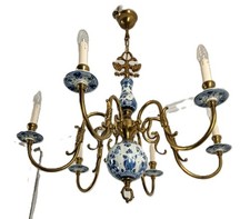 Delft chandelier fixture blue