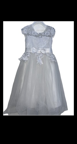 White lace tulle flower girl - white,