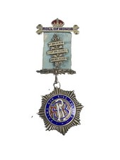 Vintage Silver Hallmarked Masonic RAOB Roll of Honor Honour Jewel Medal