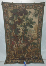 Vintage French Beautiful Hunting Stage Scene Wall Hanging Tapestry 190x114 cm