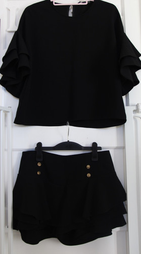 Zara black ruffle sleeve - sleeve, two