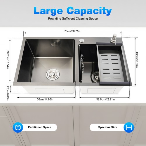 Stainless steel kitchen sink - kitchen,