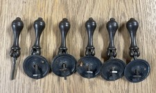 6 Antique Draw Handles With 5 Backing Plates
