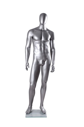 Silver male mannequin matte - mannequin,
