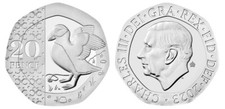 2023 King Charles III Puffin 20p Coin Twenty Pence BUNC with Privy Mark