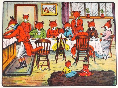 Old vintage print comic fox - vintage,