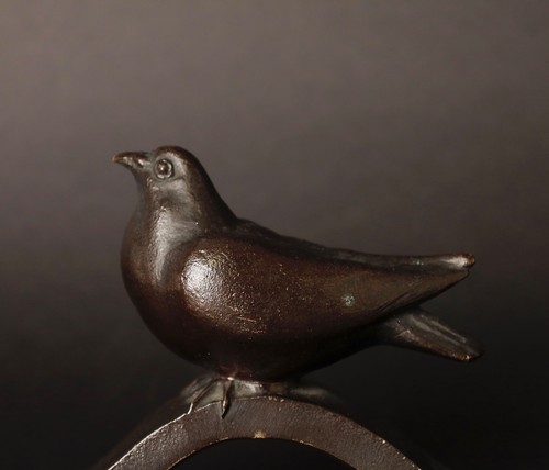 Superb signed bronze bird - ,