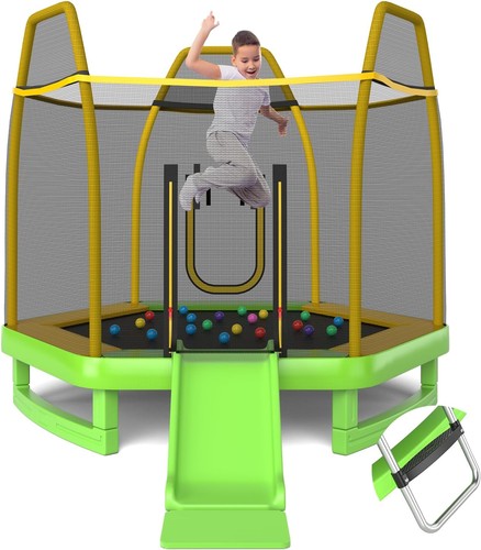 7ft kids trampoline - trampoline,, hexagonal