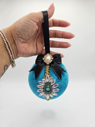 Handmade velvet teal coloured - handmade,