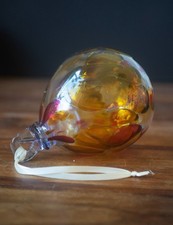 MILFORD IRIDESCENT HAND BLOWN GLASS FRIENDSHIP /WITCHES BALL HANGING ORB GLOBE