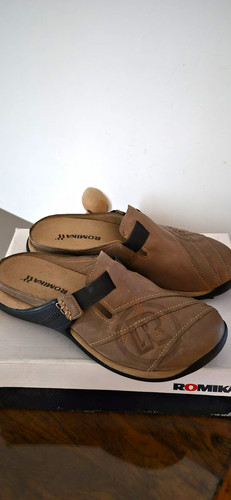 Romika leather slip mule - leather,
