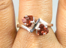 ANDESINE LABRADORITE - Reddish-orange .925 Sterling Silver Ring FREE SIZING 4-9!