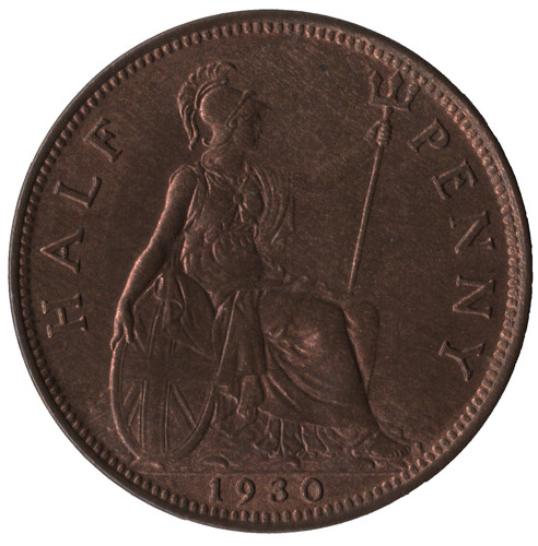 1930 great britain half - great, penny