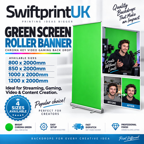 Green screen roller banner - green,