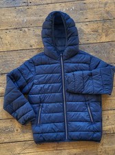 John Lewis Boys Navy Puffer Jacket 9 Years | Hooded Coat | Warm Winter Padding
