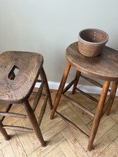 Vintage Elm Wooden Stools