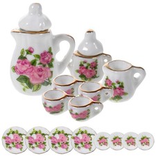 Miniature Ceramic Tea Set Doll