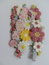 Pretty Floral, Colourful, Embroidered, Applique Trim Pieces