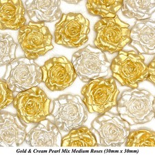 12 Gold Cream Pearl Roses