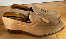 Men's - Grenson - Billy - Taupe Suede  Tassel Loafer Shoes - UK 8