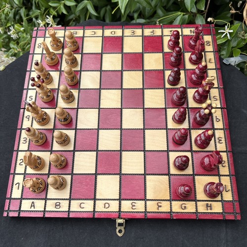 Wooden chess set with - chess, folding
