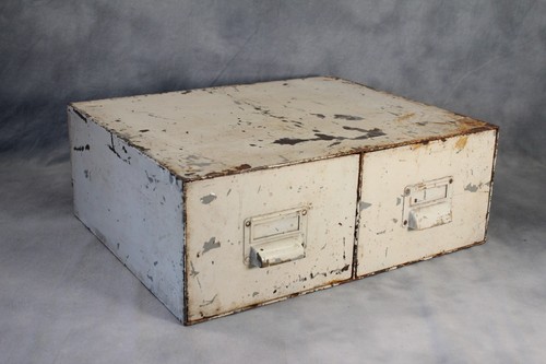 Vintage steel bank drawers - vintage,