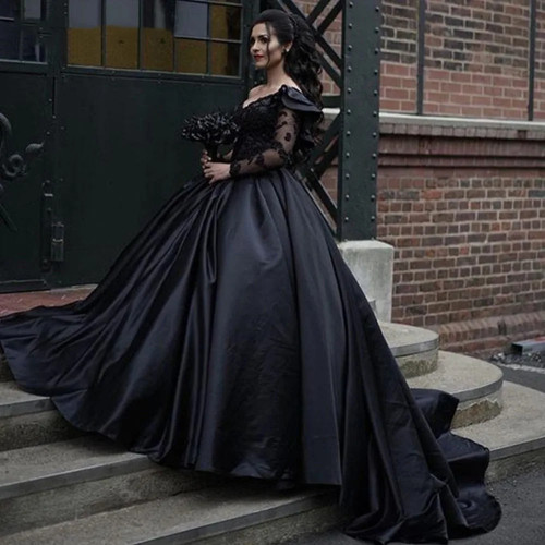 Black gothic wedding - gothic, dress
