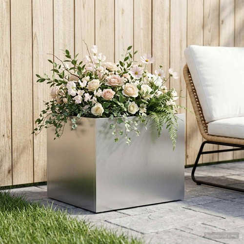 Vidaxl garden planter silver - garden,